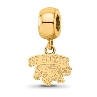 Sterling Silver Gold-plated LogoArt San Francisco State University Extra Small Dangle Bead Charm