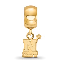 Sterling Silver Gold-plated LogoArt US Naval Academy Extra Small Dangle Bead Charm view 3