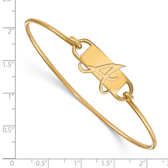 Sterling Silver Gold Plated Major League Baseball LogoArt Atlanta Braves Wire Bangle