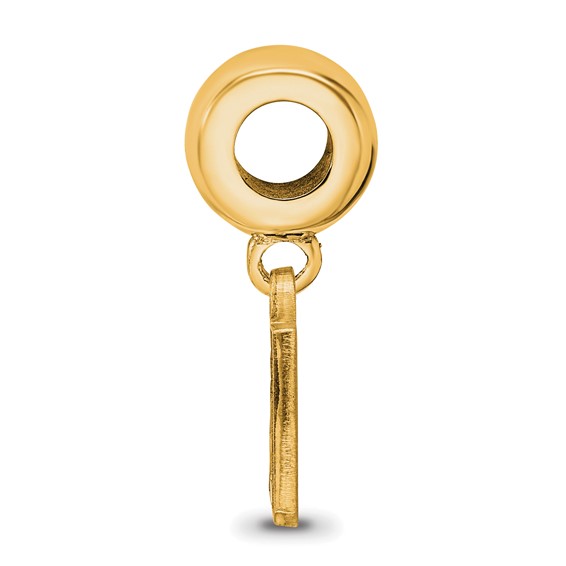 Sterling Silver Gold Plated Major League Baseball LogoArt Arizona Diamondbacks Dangle Bead