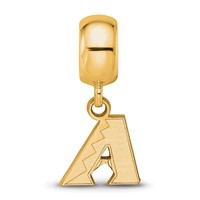 Sterling Silver Gold Plated Major League Baseball LogoArt Arizona Diamondbacks Dangle Bead view 4