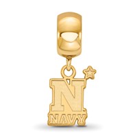 Sterling Silver Gold-plated LogoArt US Naval Academy Small Dangle Bead Charm view 3