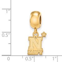 Sterling Silver Gold-plated LogoArt US Naval Academy Small Dangle Bead Charm view 2