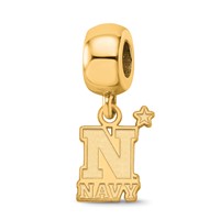 Sterling Silver Gold-plated LogoArt US Naval Academy Small Dangle Bead Charm view 1