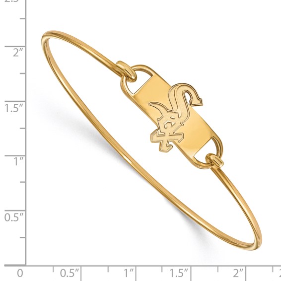 Sterling Silver Gold Plated Major League Baseball LogoArt Chicago White Sox Wire Bangle