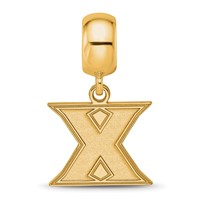 Sterling Silver Gold-plated LogoArt Xavier University Letter X Small Dangle Bead Charm view 4