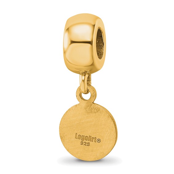 Sterling Silver Gold Plated Major League Baseball LogoArt Toronto Blue Jays Dangle Bead