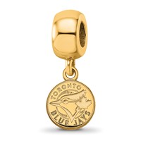 Sterling Silver Gold Plated Major League Baseball LogoArt Toronto Blue Jays Dangle Bead view 1