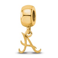 Sterling Silver Gold Plated Major League Baseball LogoArt Atlanta Braves Dangle Bead view 5