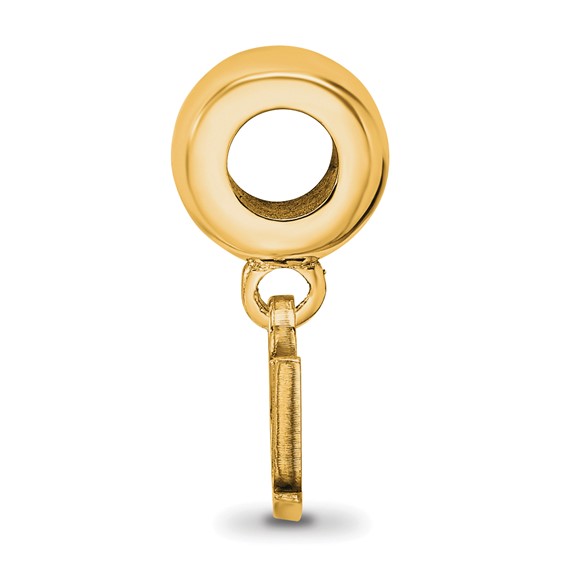 Sterling Silver Gold-plated LogoArt Eastern Kentucky University E-K-U Extra Small Dangle Bead Charm