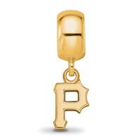 Sterling Silver Gold Plated Major League Baseball LogoArt Pittsburgh Pirates Dangle Bead view 4