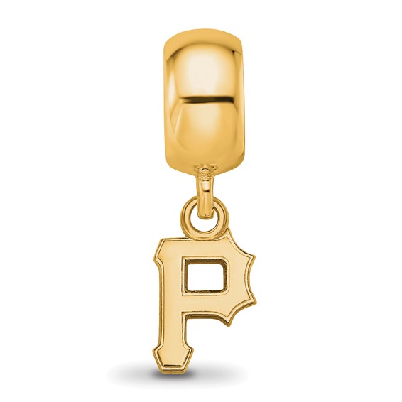 Sterling Silver Gold Plated Major League Baseball LogoArt Pittsburgh Pirates Dangle Bead