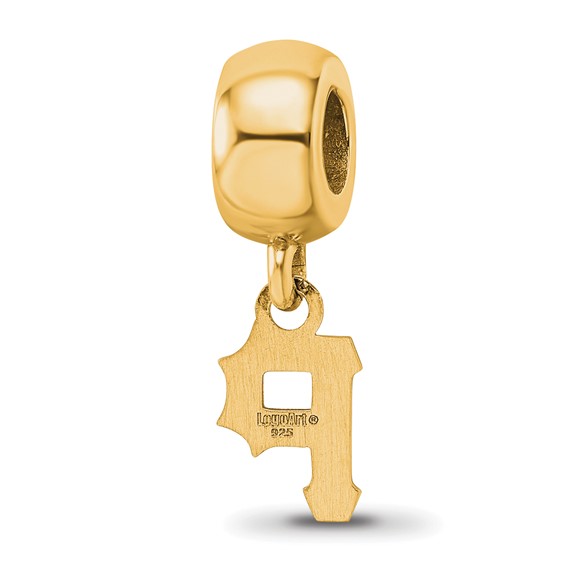 Sterling Silver Gold Plated Major League Baseball LogoArt Pittsburgh Pirates Dangle Bead