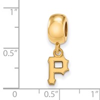 Sterling Silver Gold Plated Major League Baseball LogoArt Pittsburgh Pirates Dangle Bead view 3