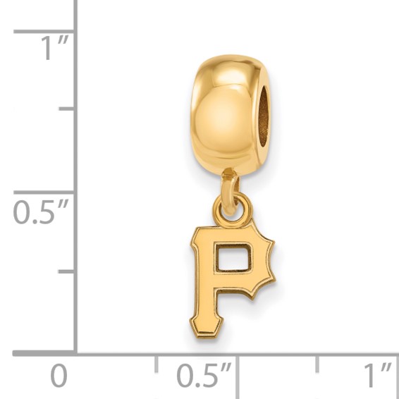 Sterling Silver Gold Plated Major League Baseball LogoArt Pittsburgh Pirates Dangle Bead