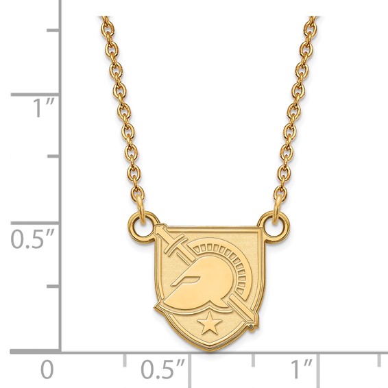 10k Gold LogoArt U.S. Military Academy Letter A Small Pendant 18 inch Necklace