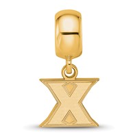 Sterling Silver Gold-plated LogoArt Xavier University Letter X Extra Small Dangle Bead Charm view 4