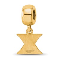 Sterling Silver Gold-plated LogoArt Xavier University Letter X Extra Small Dangle Bead Charm view 5