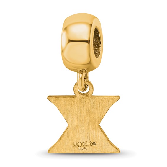Sterling Silver Gold-plated LogoArt Xavier University Letter X Extra Small Dangle Bead Charm