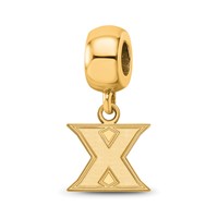 Sterling Silver Gold-plated LogoArt Xavier University Letter X Extra Small Dangle Bead Charm view 1