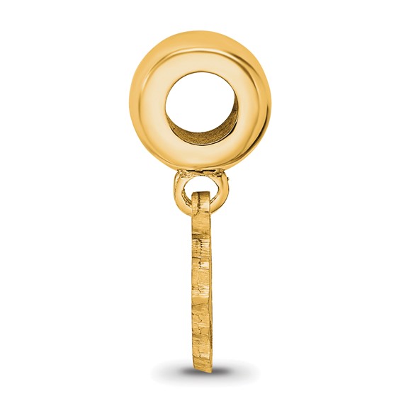 Sterling Silver Gold-plated LogoArt James Madison University Duke Dog Extra Small Dangle Bead Charm