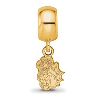 Sterling Silver Gold-plated LogoArt James Madison University Duke Dog Extra Small Dangle Bead Charm view 4