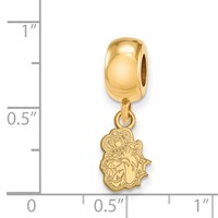 Sterling Silver Gold-plated LogoArt James Madison University Duke Dog Extra Small Dangle Bead Charm view 3