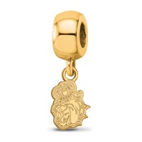 Sterling Silver Gold-plated LogoArt James Madison University Duke Dog Extra Small Dangle Bead Charm view 1