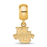 Sterling Silver Gold-plated LogoArt Marquette University Extra Small Dangle Bead Charm view 4