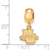Sterling Silver Gold-plated LogoArt Marquette University Extra Small Dangle Bead Charm view 3