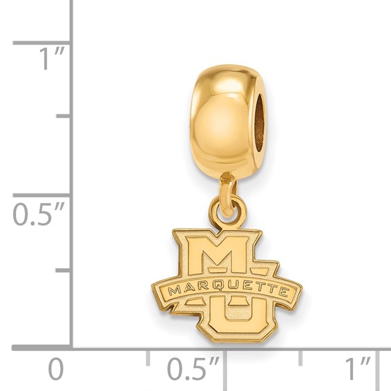 Sterling Silver Gold-plated LogoArt Marquette University Extra Small Dangle Bead Charm