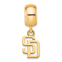 Sterling Silver Gold Plated Major League Baseball LogoArt San Diego Padres S-d Dangle Bead view 4