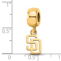Sterling Silver Gold Plated Major League Baseball LogoArt San Diego Padres S-d Dangle Bead view 3