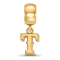 Sterling Silver Gold Plated Major League Baseball LogoArt Texas Rangers Letter T Dangle Bead view 3