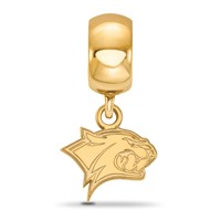 Sterling Silver Gold-plated LogoArt University of New Hampshire Wildcat Extra Small Dangle Bead Charm view 3