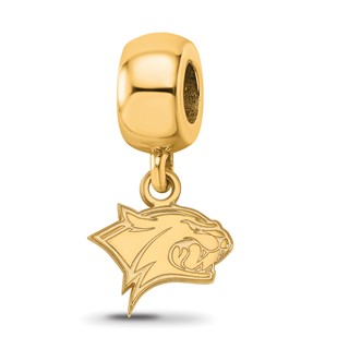 Sterling Silver Gold-plated LogoArt University of New Hampshire Wildcat Extra Small Dangle Bead Charm