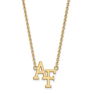 10k Gold LogoArt United States Air Force Academy A-F Large Pendant 18 inch Necklace