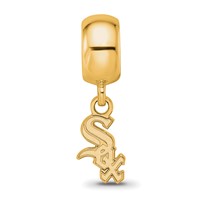 Sterling Silver Gold Plated Major League Baseball LogoArt Chicago White Sox Dangle Bead view 4