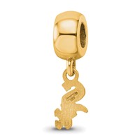 Sterling Silver Gold Plated Major League Baseball LogoArt Chicago White Sox Dangle Bead view 5