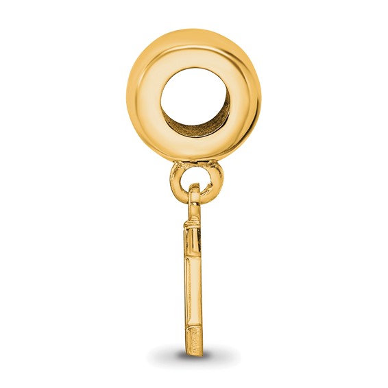 Sterling Silver Gold-plated LogoArt Appalachian State University Extra Small Dangle Bead Charm