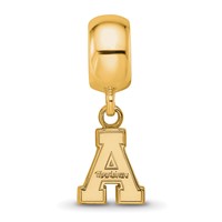Sterling Silver Gold-plated LogoArt Appalachian State University Extra Small Dangle Bead Charm view 4
