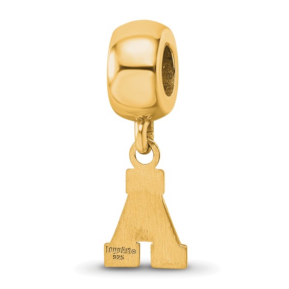 Sterling Silver Gold-plated LogoArt Appalachian State University Extra Small Dangle Bead Charm