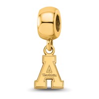 Sterling Silver Gold-plated LogoArt Appalachian State University Extra Small Dangle Bead Charm view 1