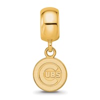 Sterling Silver Gold Plated Major League Baseball LogoArt Chicago Cubs Dangle Bead view 4