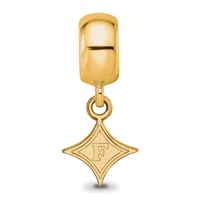 Sterling Silver Gold-plated LogoArt Furman University Extra Small Dangle Bead Charm view 4