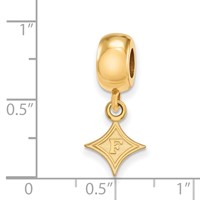 Sterling Silver Gold-plated LogoArt Furman University Extra Small Dangle Bead Charm view 3