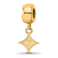 Sterling Silver Gold-plated LogoArt Furman University Extra Small Dangle Bead Charm view 1