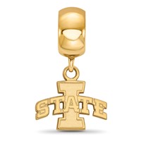 Sterling Silver Gold-plated LogoArt Iowa State University Extra Small Dangle Bead Charm view 3