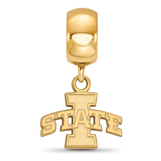 Sterling Silver Gold-plated LogoArt Iowa State University Extra Small Dangle Bead Charm