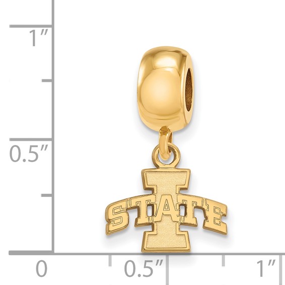 Sterling Silver Gold-plated LogoArt Iowa State University Extra Small Dangle Bead Charm